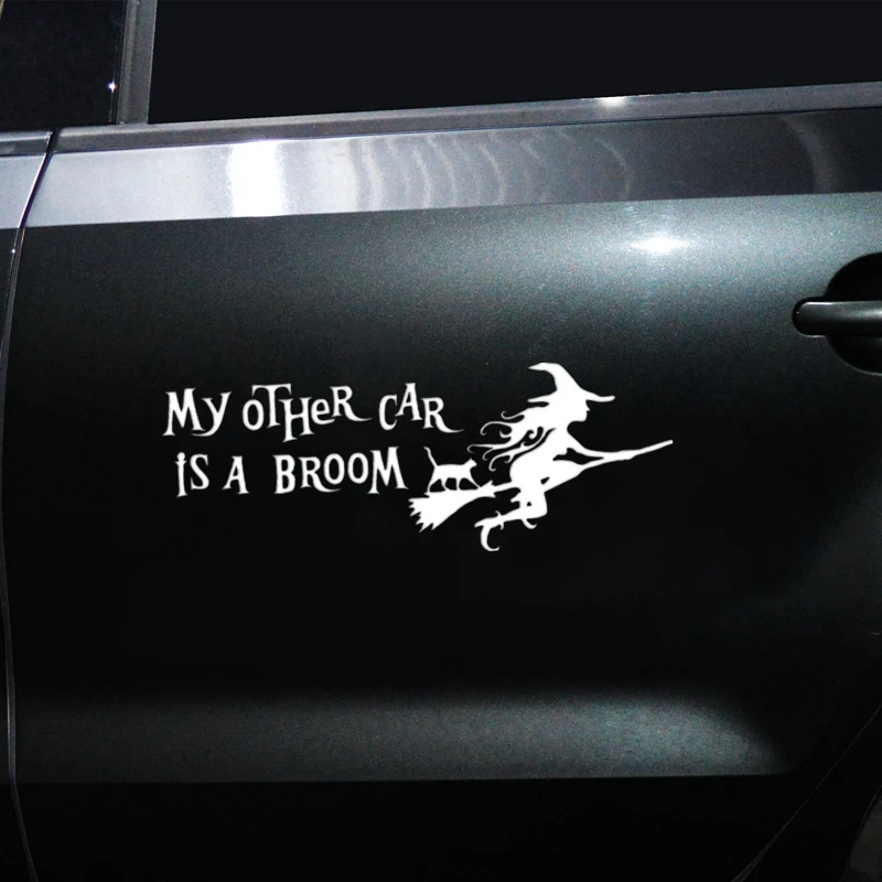 

Car Stickers My Other Car Is A Broomstick Funny Witch Vinyl Sticker Car Bumper Car Window Body Decoration Decals,28cm*10cm