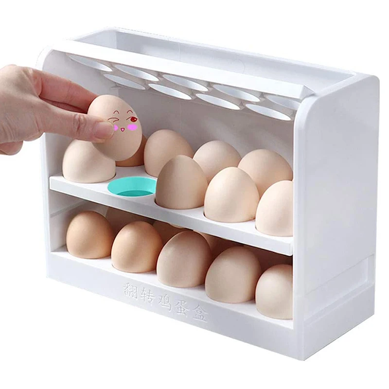

3 Layers Egg Storage Rack for 30 Eggs At Refrigerator, Storage Box Household Kitchen Tool for Food Keep Fresh