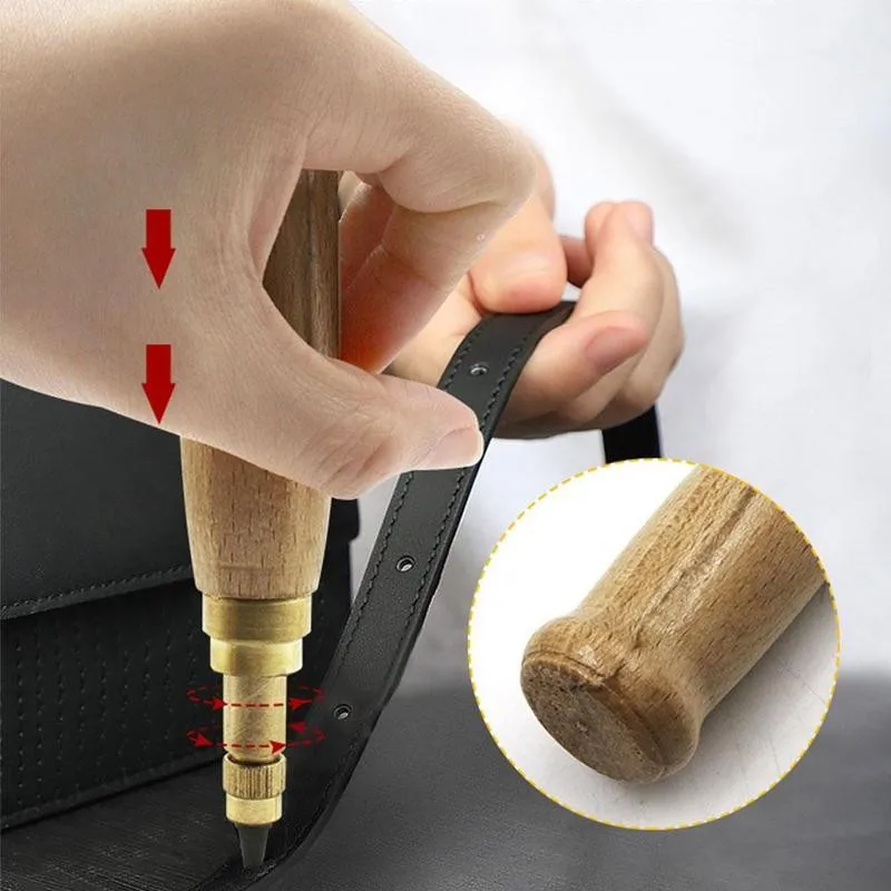 6pcs Belt Punch Kit Replaceable Multi-head Screw Drill Diy Craft Leather Bookbinding Tool Rotary Punching Machine Hole Puncher | Дом и сад