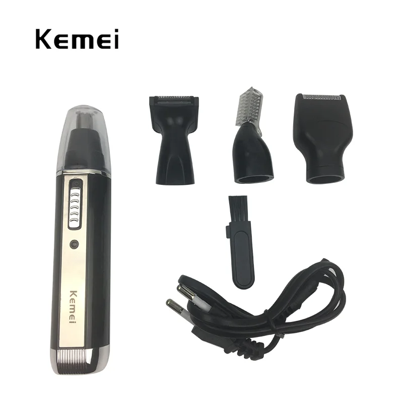 Kemei4in1перезаряжаемый Электрический триммер для носа и ушей безболезненный женщин