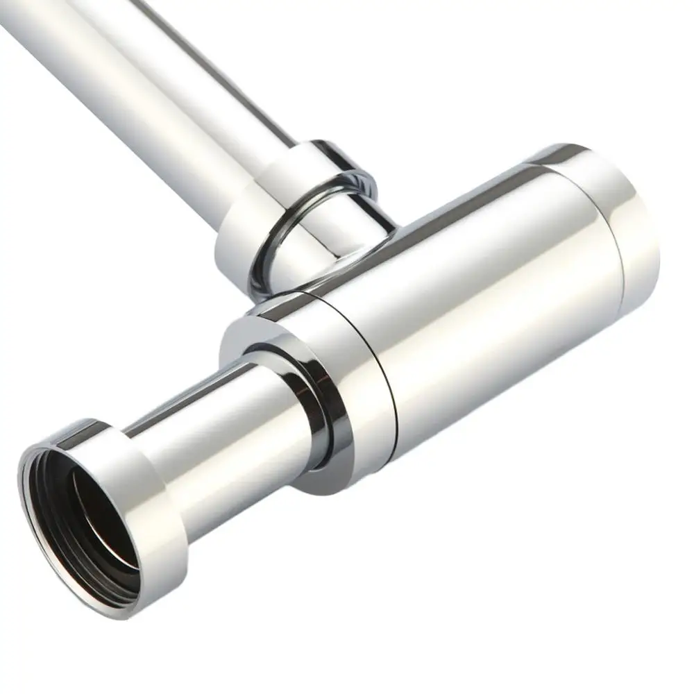 Флюоресцентный дизайнерский сифон для раковины цилиндрический хромированный