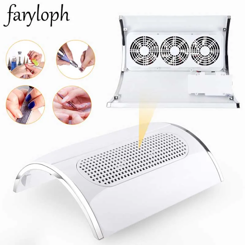 Пылесос маникюрный мощный с 2 мешками для сбора пыли 40 Вт 3 вентилятора/1