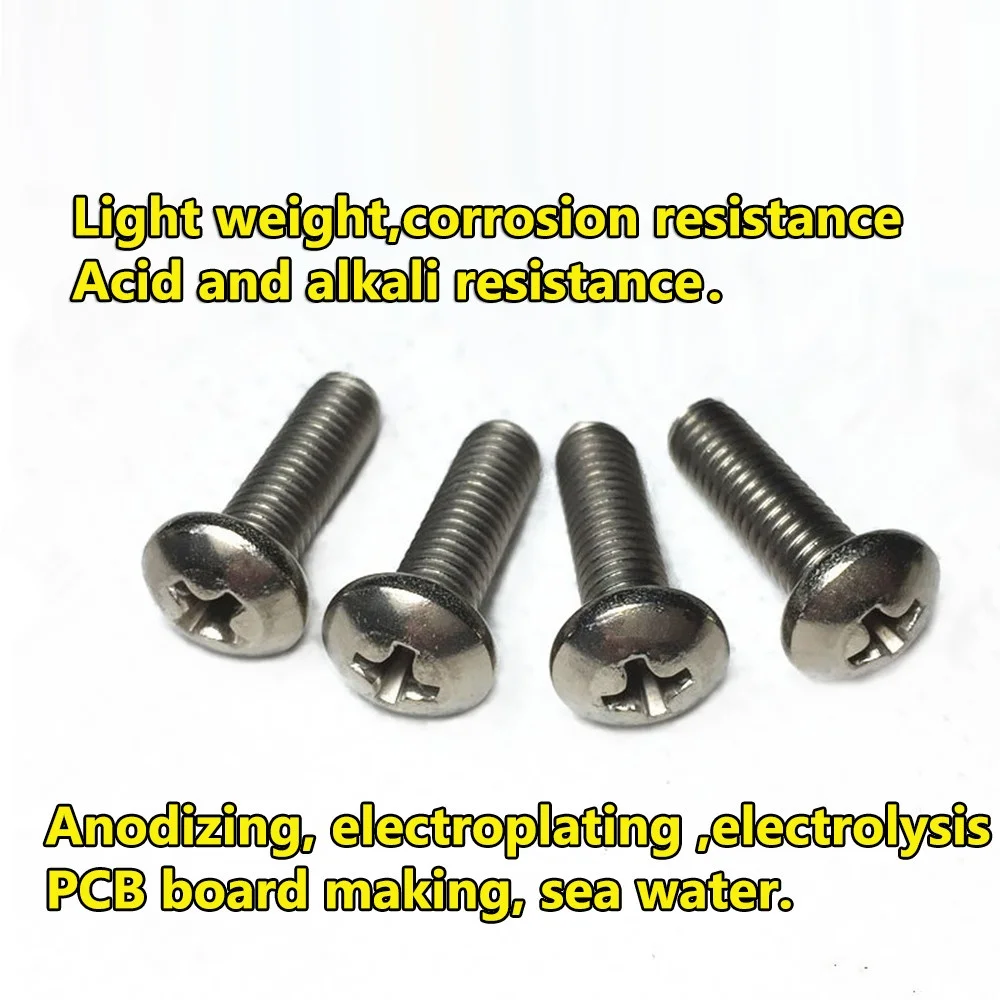 Титановый болт Phillips КРУГЛЫЙ Винт с цилиндрической головкой подходит для GR2 M1.6 M2