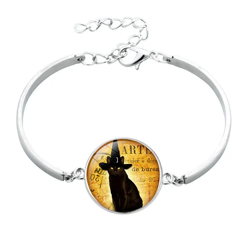 BTWGL Ретро черный кошачий глаз птица картина металлическая цепочка