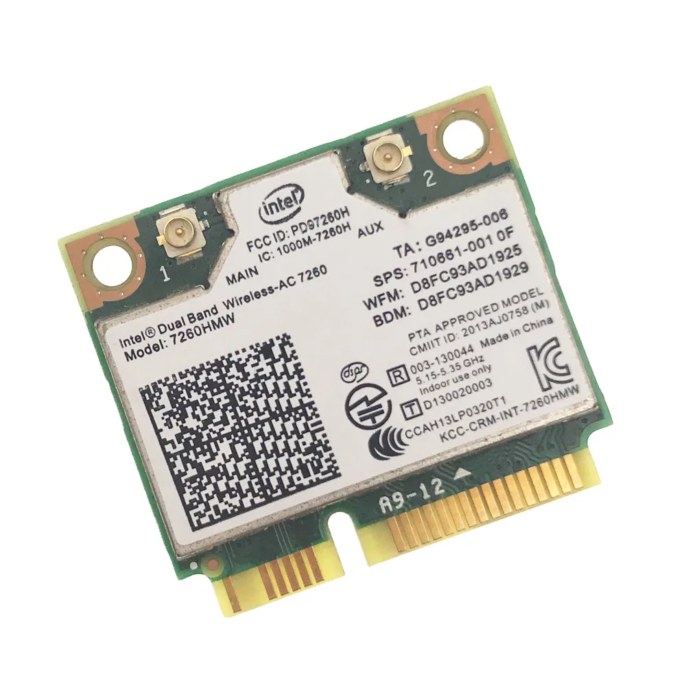 

Для HP 840 ZBOOK 14 15 17 двухдиапазонный 7260 Intel 7260HMW 802.11ac 867 Мбит/с подходит для Bluetooth 4,0 Mini-PCIE беспроводная Wi-Fi карта