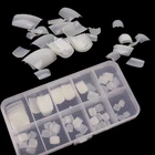 Искусственные акриловые накладные ногти на носках, 100 шт., натуральныебелыепрозрачные накладные ногти на ногах, искусство, гроб, украшение для маникюра, ногти на ногах