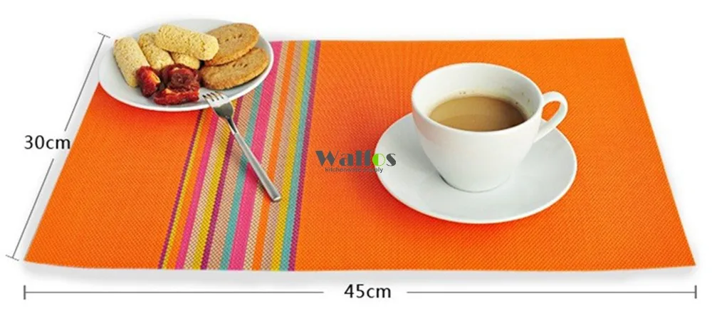 

WALFOS 2 Pieces PVC Placemat Bar Mat 30*45 cm Plate Mat Table Mat Set Kitchen Hot Pads Kitchen Accessories