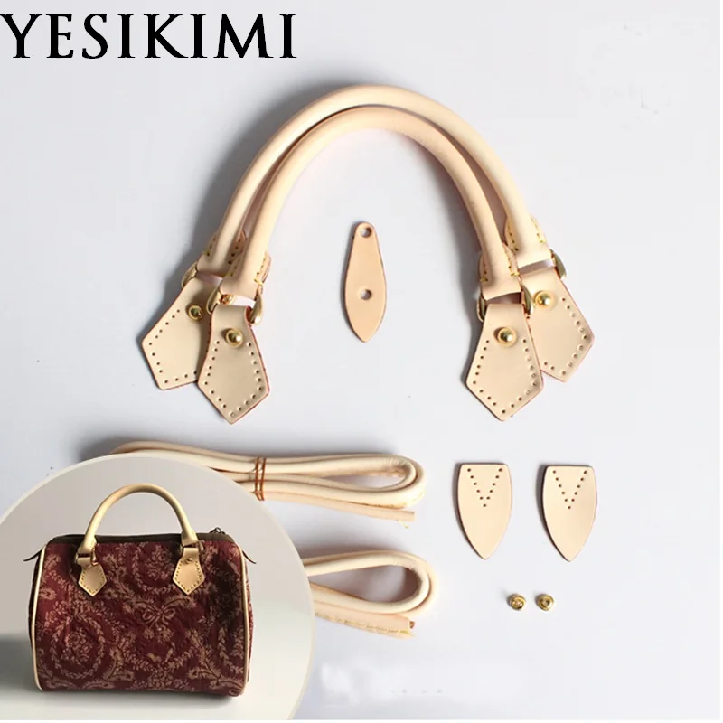 Высокое качество Замена 1 комплект 100% реальные кожаные ручки для сумки коротком