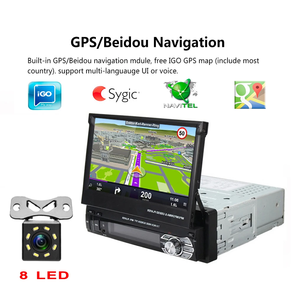 Camecho Авторадио Bluetooth 1din автомобильное радио 7 &quotHD сенсорный экран Универсальный FM