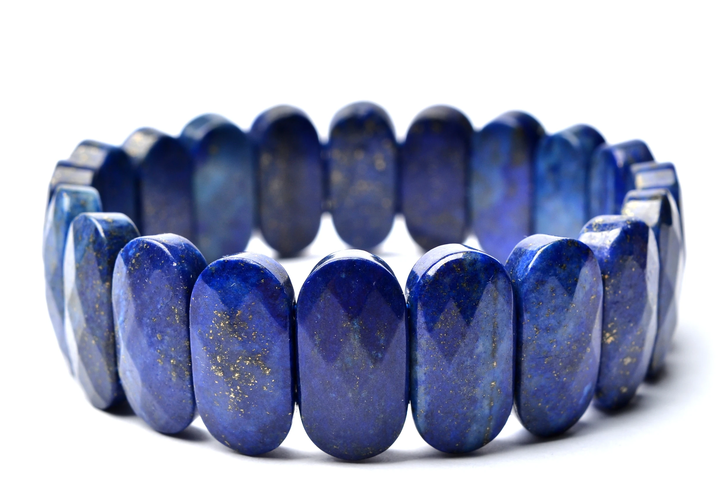 

Natural Lapis Bracelets Geometry Long Beaded Stone Wrap Bracelet Elastic Bangle