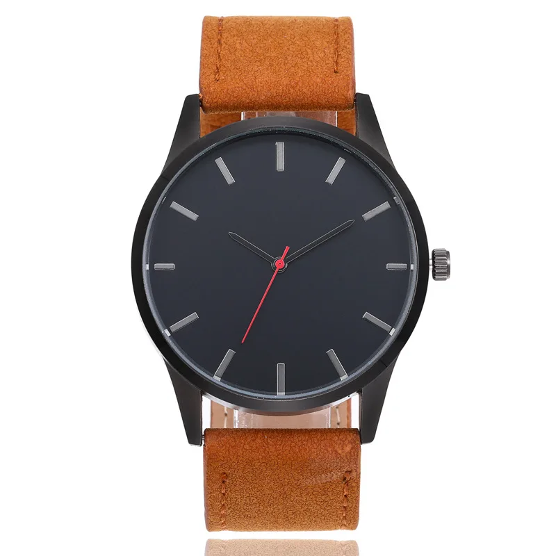 

Hot Vintage Belt Big Dial Mens Quartz Watch Digital Black Men's Wrist Watch Men's Watches Gifts for Husband Relogio Masculino