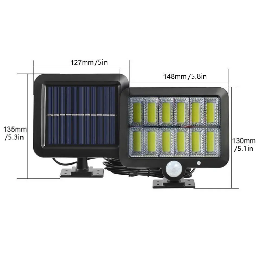 

120 COB Solar LED Street Light Waterproof PIR Motion Sensor Smart Remote Control Lamp Outdoor Garden Security Wall Light