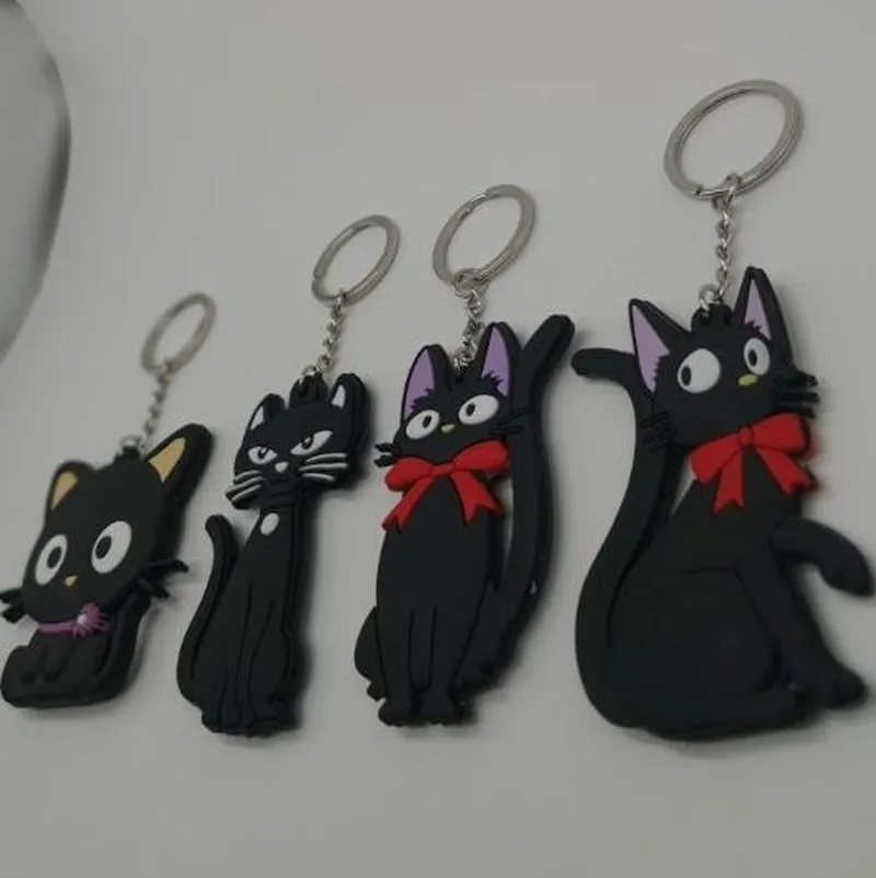 Аниме Кики служба доставки ПВХ брелок Животное Мультфильм Черный Кот Брелки cos
