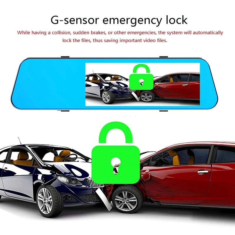 

7 Inch IPS 1080P 2.5D Press Screen Backup Camera Car Mirror Dash Cam Driving Recorder