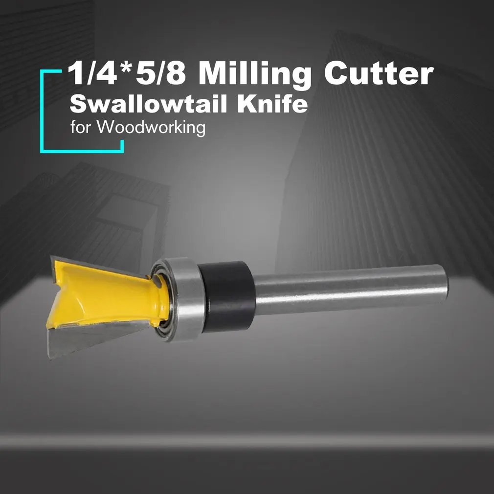 

1/4" Shank Milling Cutter Router Bit Wood Cutter Mill Woodworking Trimming Engraving Carving Cutting Tools Swallowtail Knife