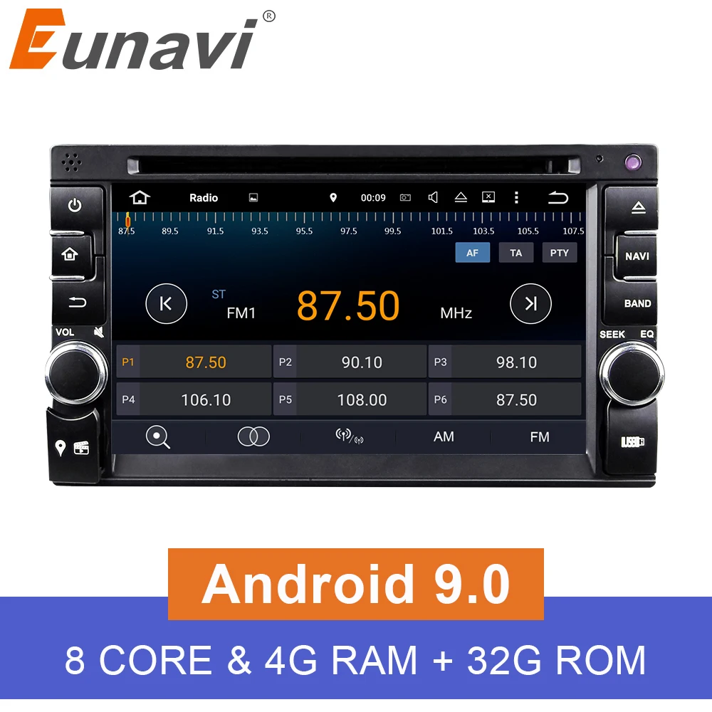 Eunavi 4G ram 2 Din Octa 8 core Универсальный Android 9 0 автомобильный ПК gps Навигация стерео радио