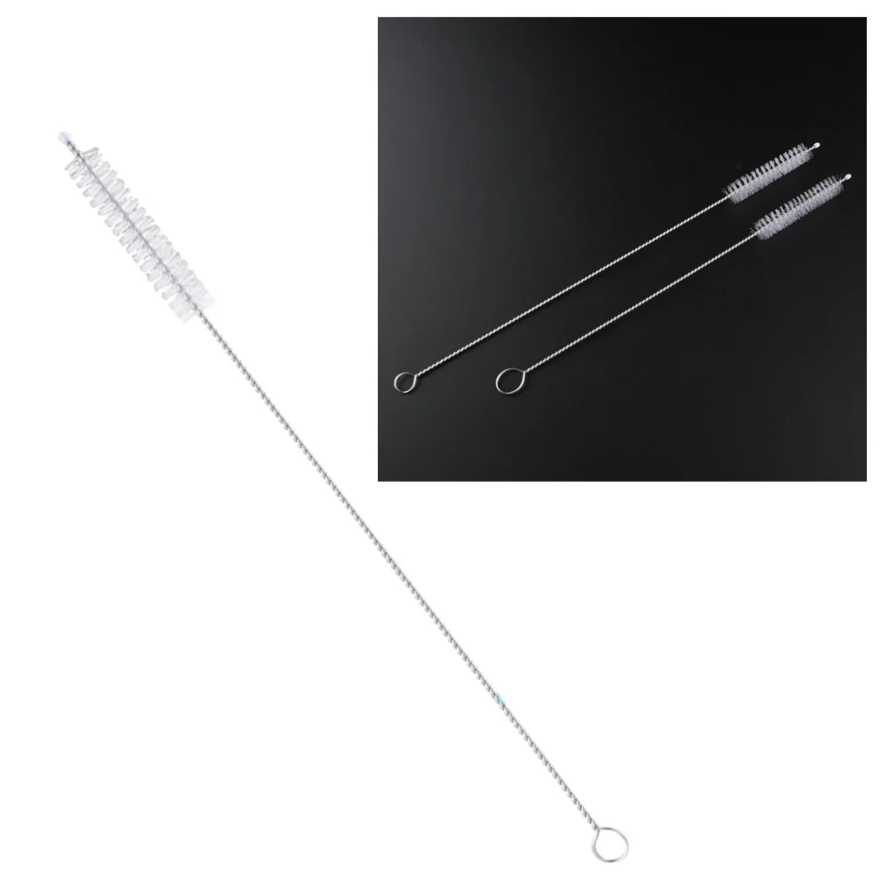 

5 Pcs 20x0.8cm Stainless Steel Drinking Straw Brush Cleaner Brush for Straws