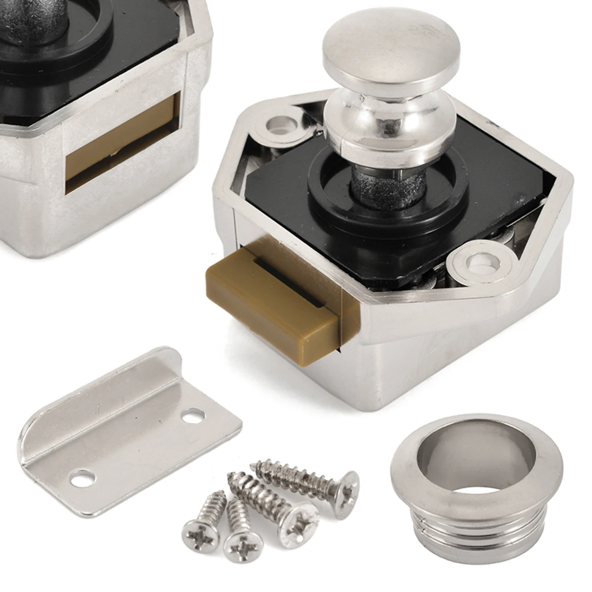 Нажимная мини-кнопка замок дверь для ящика шкафа Ручка захватывающий фургон-дом