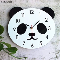 creative cartoon mural clock modern acrylic watch national treasury panda cute small wall watch family decoration childrens