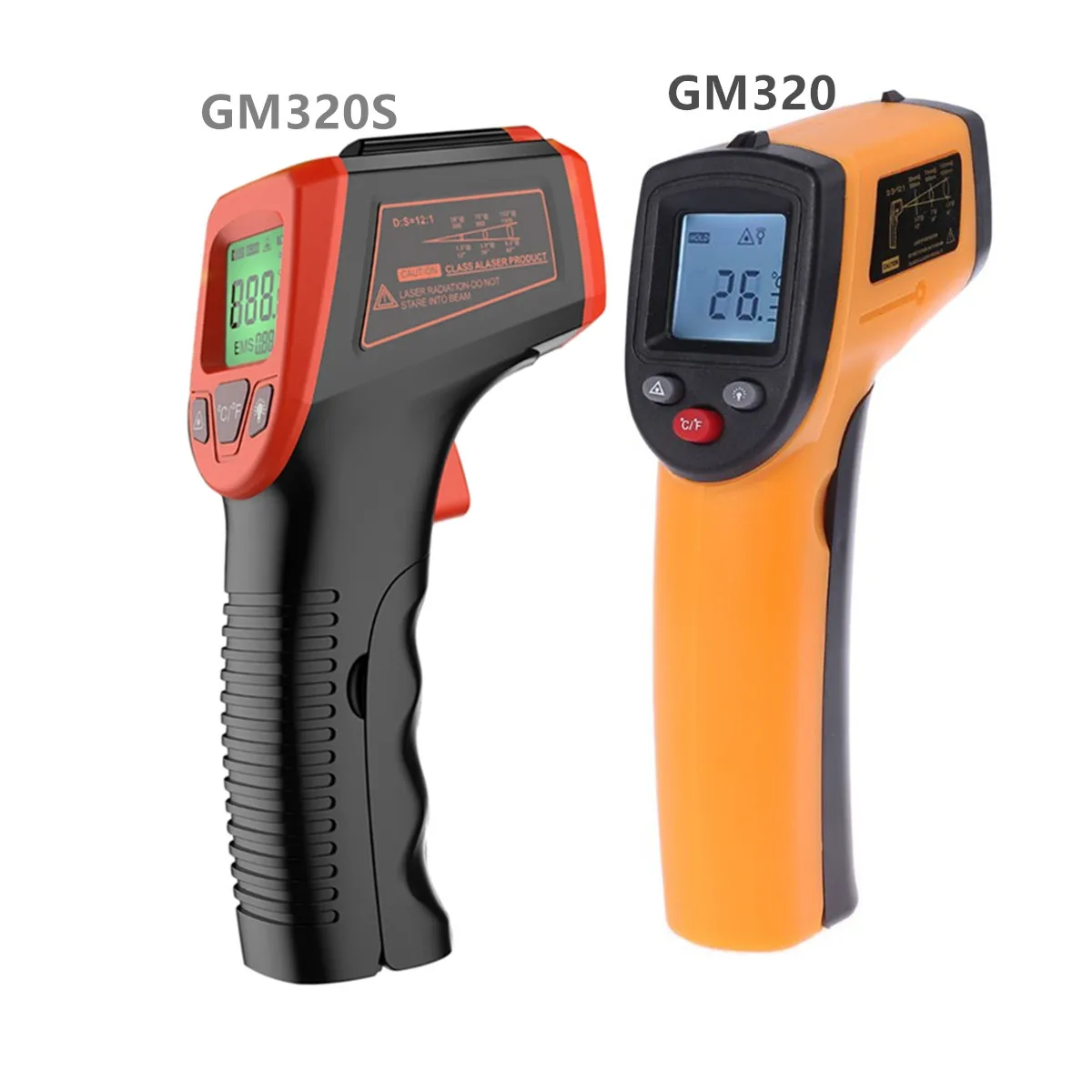 

GM320S Thermometer -50~600℃ Non-Contact Industrial Digital High Infrared Temp IR High Temperature Gun Laser-Pointer for kitchen