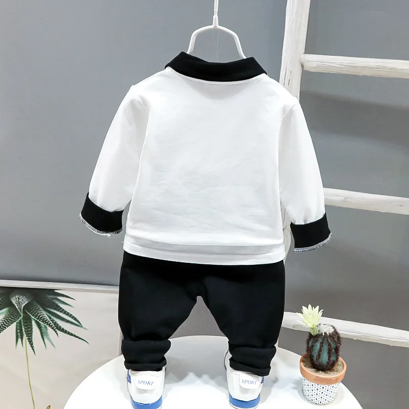 Детская футболка и штаны 3 шт./компл. осень модная одежда для маленьких мальчиков