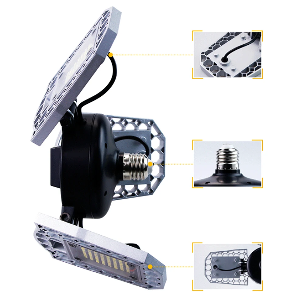 

LED Garage Lights Barn Light LED Garage Lighting Deformable Light 6500K 60W Ceiling Lamp LED Working Light