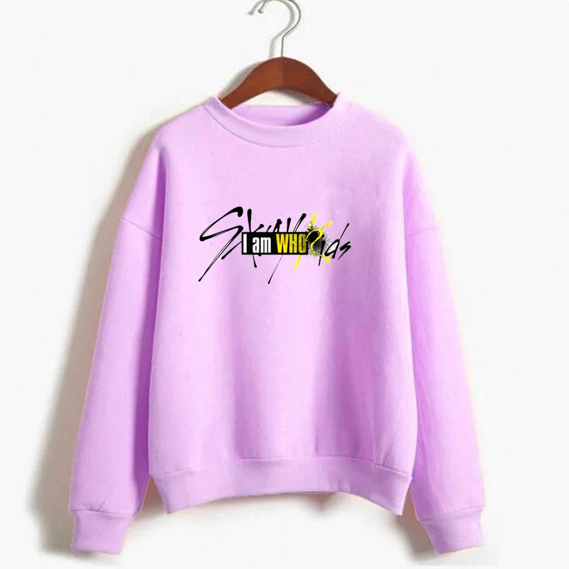 Kpop Stray Kids I Am Who Hoodies Women Crewneck Fleece Warm Straykids Sweatshirt Haajuku Long Sleeve Jumper Tops Coats | Женская одежда