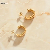 sommar 2021 best gift gold color girlfriend stud earrings bread pattern women earrings prices in euros