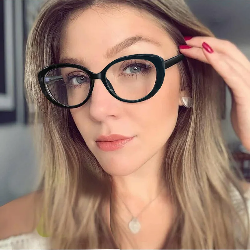 

Free shipping new TR90 flat lens women's anti blue lens hot sale spring leg eyeglass frame
