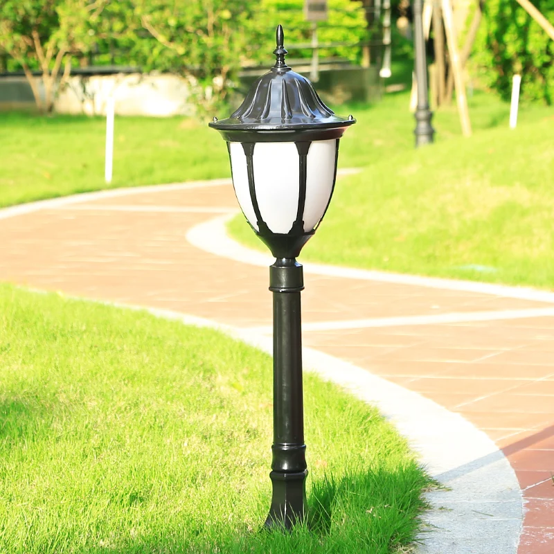 

Европа наружное водонепроницаемое Освещение E27 винтажная садовая алюминиевая лампа для газона двор вилла ландшафт газон столбик освещение