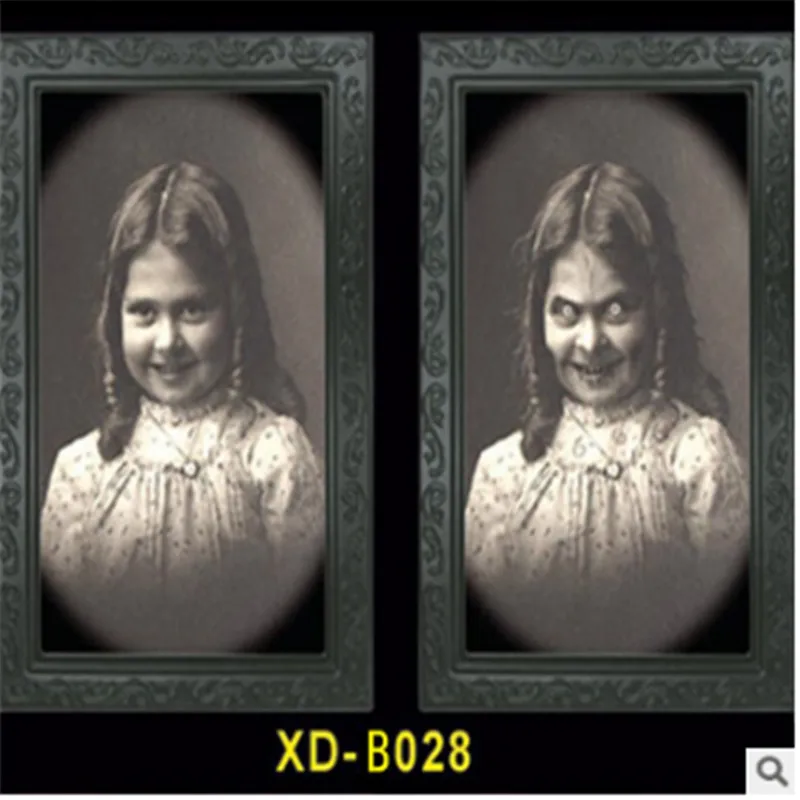 Фоторамка с изображением ужасов, линзовидная, 3D, для изменения лица, фоторамка, страшный портрет, хэллоуинская страшилка, праздничное украшение для вечеринок, реквизит - Цвет: As photo shows
