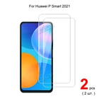 Закаленное стекло для Huawei P smart 2021, защита экрана, защитная пленка, прозрачная HD-пленка 0,3 мм, твердость 9H, 2.5D