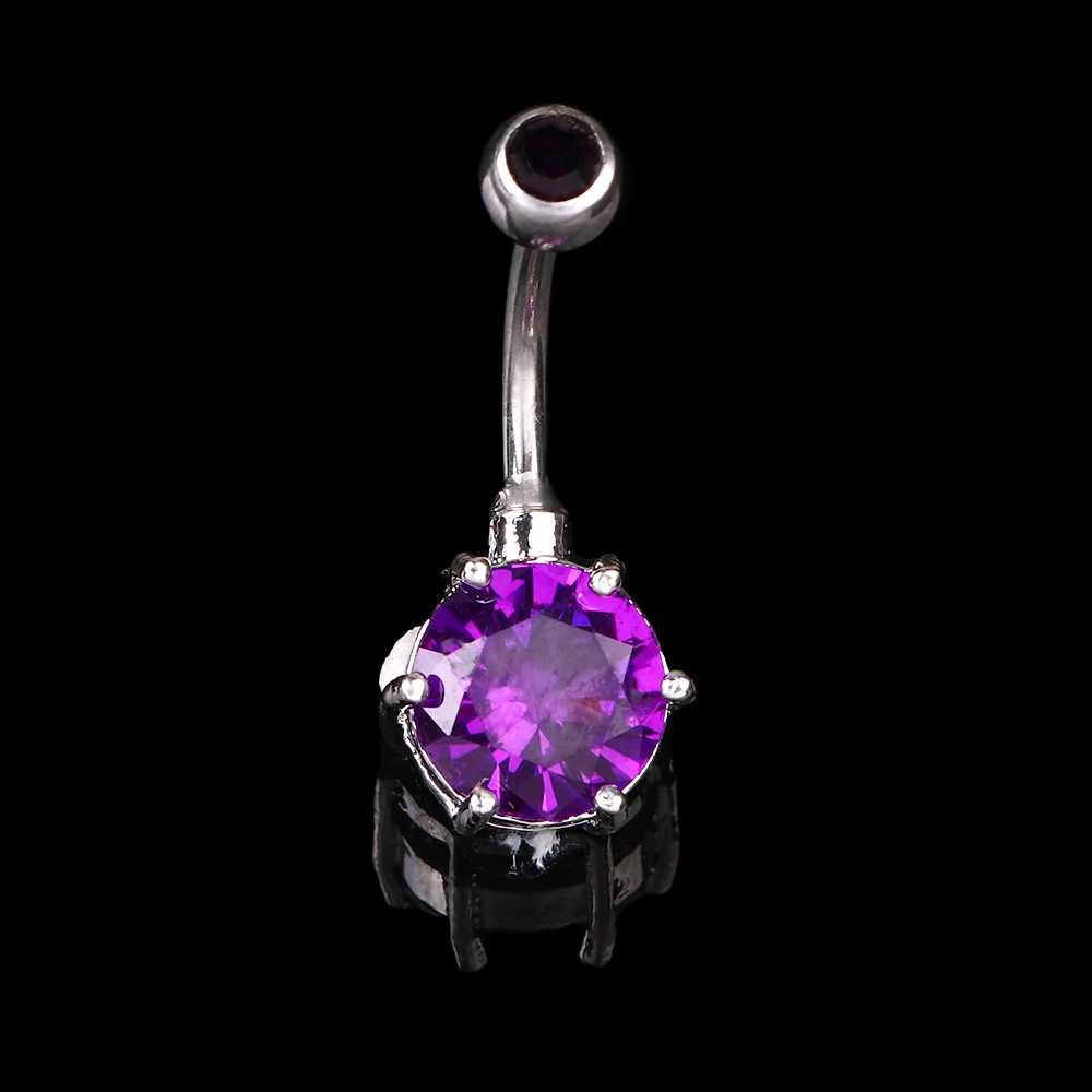 Серьга из хирургической стали с кристаллами для пирсинга пупка пикантное