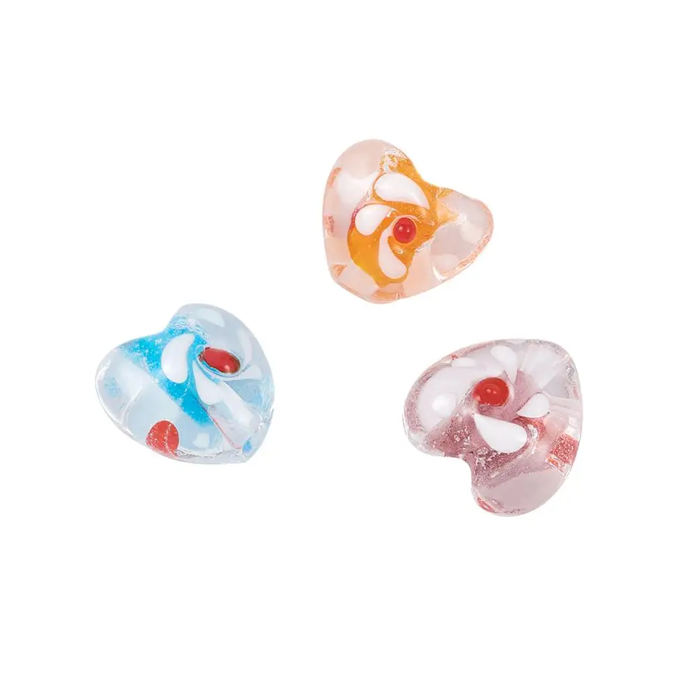 100 шт. разноцветные светящиеся бусины в форме сердца ручной работы для