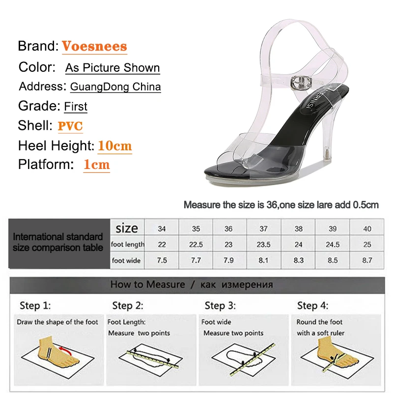 Voesnees Clear Stiletto Heels Walking Show Stripper Heels Fish Mouth Sandals Woman Transparent High Heels Crystal Wedding Shoes images - 6