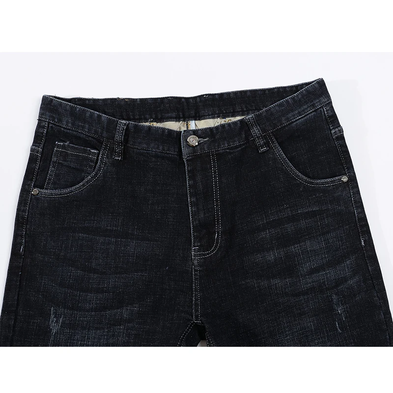 Мужские классические джинсы KSTUN черные повседневные прямого покроя Стрейчевые