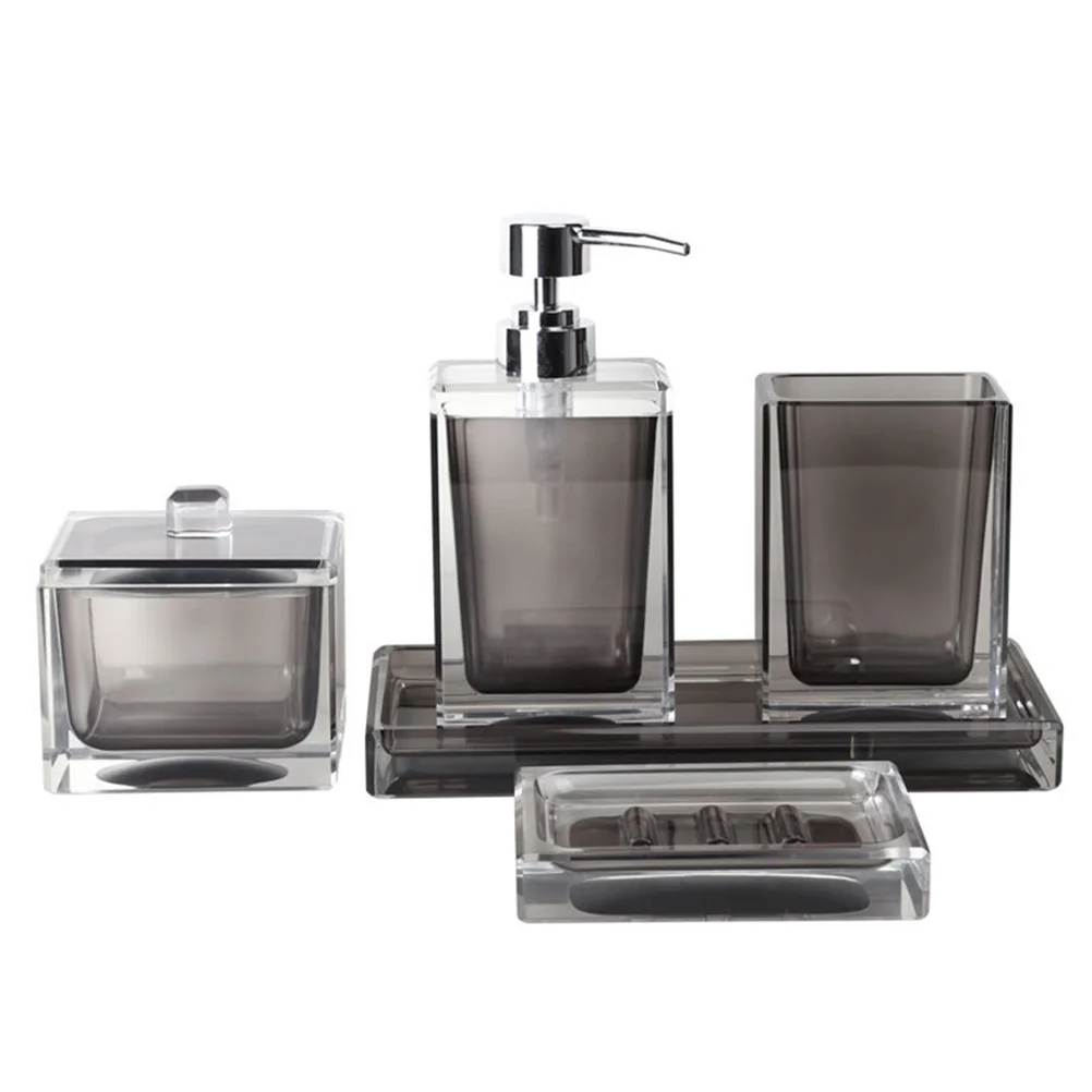 

1 Set of Toilet Lotion Bottle Cotton Can Mouthwash Cup Hotel Soap Tray