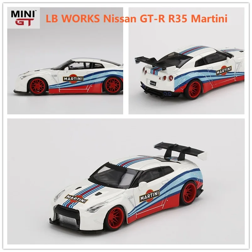 

Мини GT 1:64 фунтов работает Nissan GT-R R35 тип 1 заднее крыло версия 1 Martini гоночный миниатюрный литая модель автомобиля