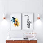 Музыкальный инструмент саксофон Джаз музыка холст картина картины на стену ВИНТАЖНЫЙ ПЛАКАТ декоративный домашний декор