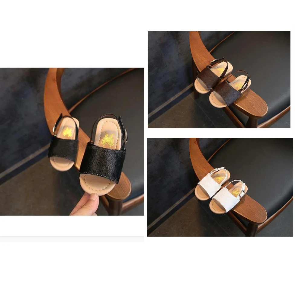 

Girls Princess Shoes Sandals 2021 New Baby Non-slip Soft Toddler Shos Children Beach Plaid Printing Kids Shes