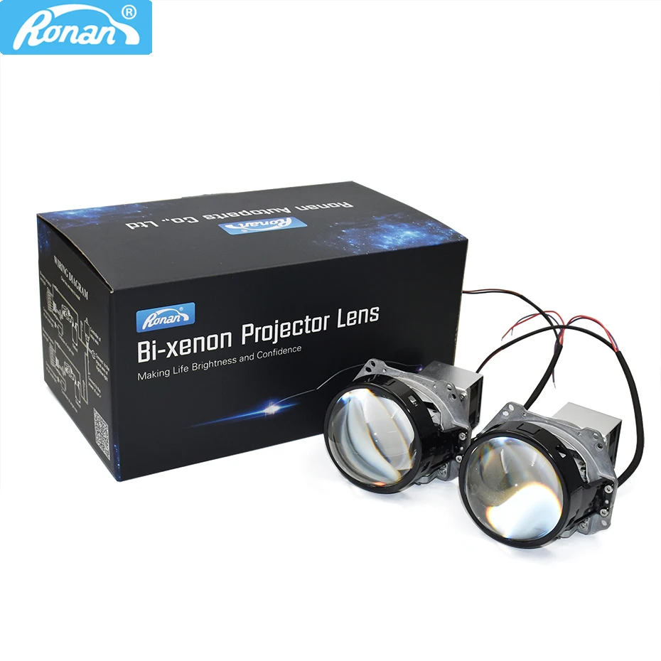 

Ronan 3.0inch HD Bi Led Projector Lens RHD LHD Cooling Fan 38W 6000K 3200lm for Car Headlight Upgrade Retrofit