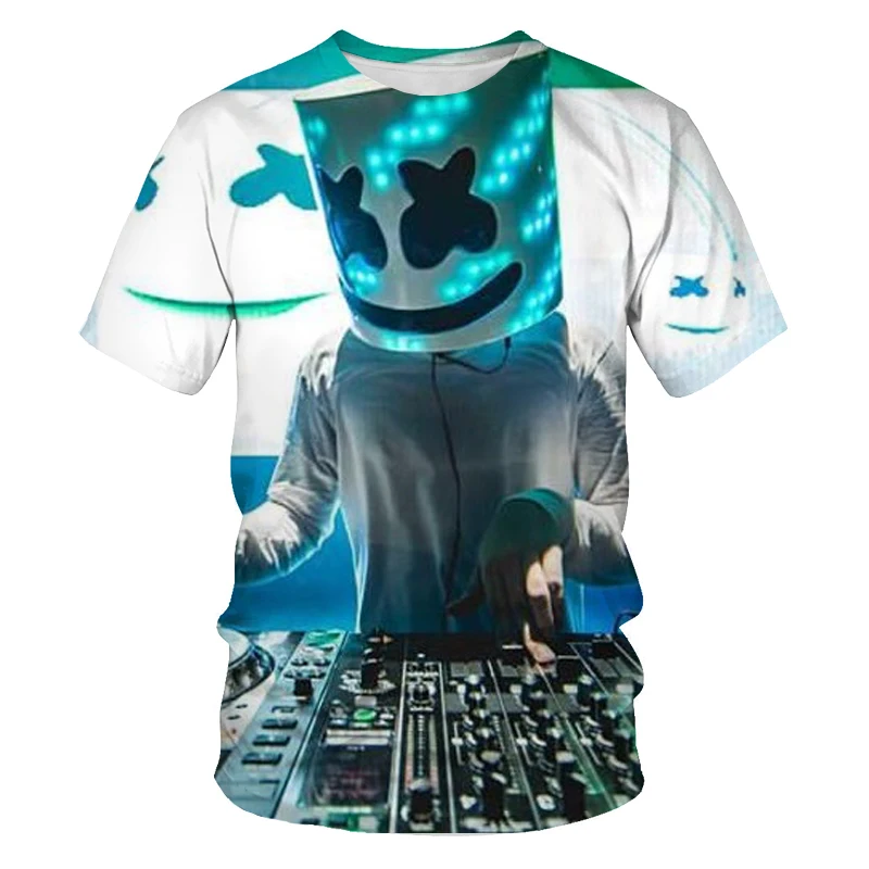 

Summer new DJ rock musician 3D printing men's T-shirt casual men's shirt O-neck large size T-shirt men's short-sleeved shirt