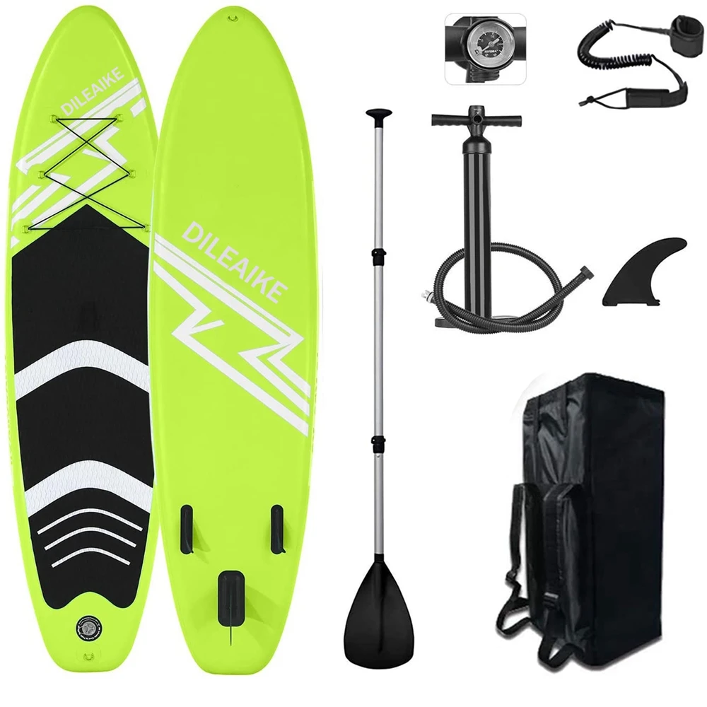 

Inflatable Stand Up Paddle Board (6 inches Thick) with Durable SUP Accessories & Carry Bag | Wide Stance, Surf Control