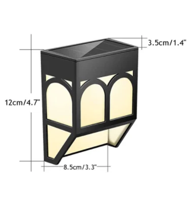 

1/3pcs Solar Powered Wall Mount LED Light Outdoor Garden Yard Path Wall Landscape Lamp Black Lantern LED Light Lamps