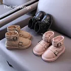 Модные красивые детские теплые ботинки для снега Новинка Зима 2021 мотоциклетные хлопковые ботинки для девочек 1-15 лет