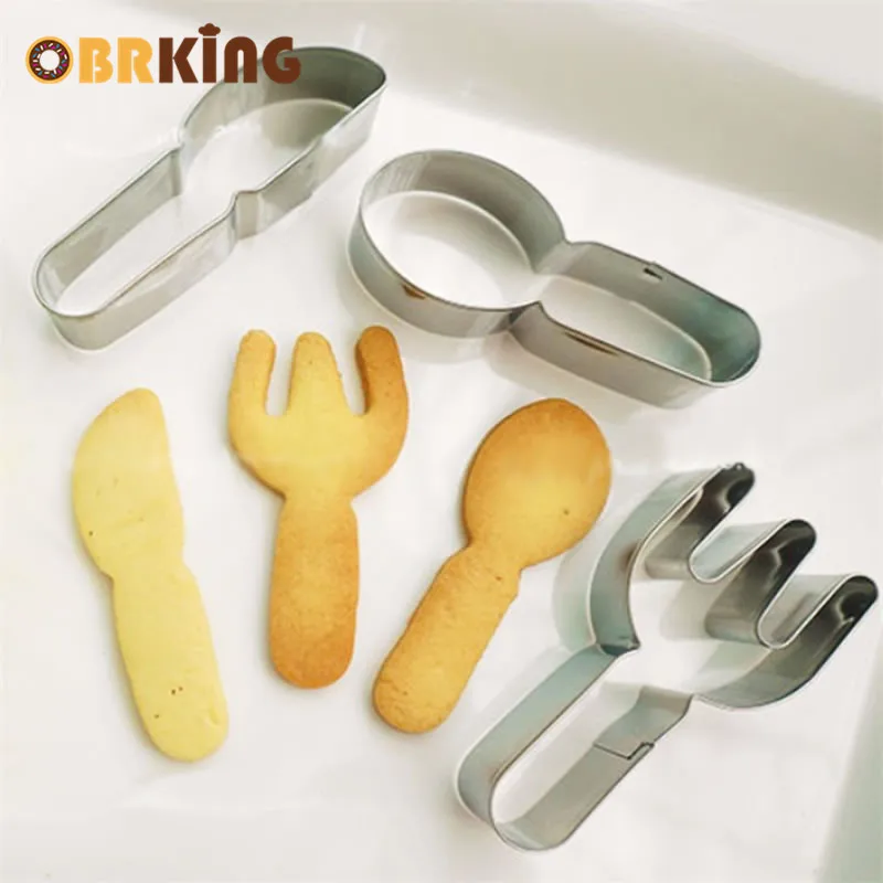OBRKING 3 шт. Вилка ложка нож форма печенья резак формы помадка Бисквитное печенье