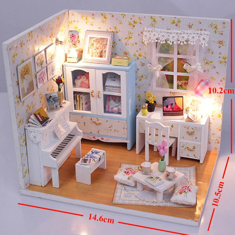 DIY деревянный Roombox с мебелью сборные наборы ручной работы миниатюрный кукольный