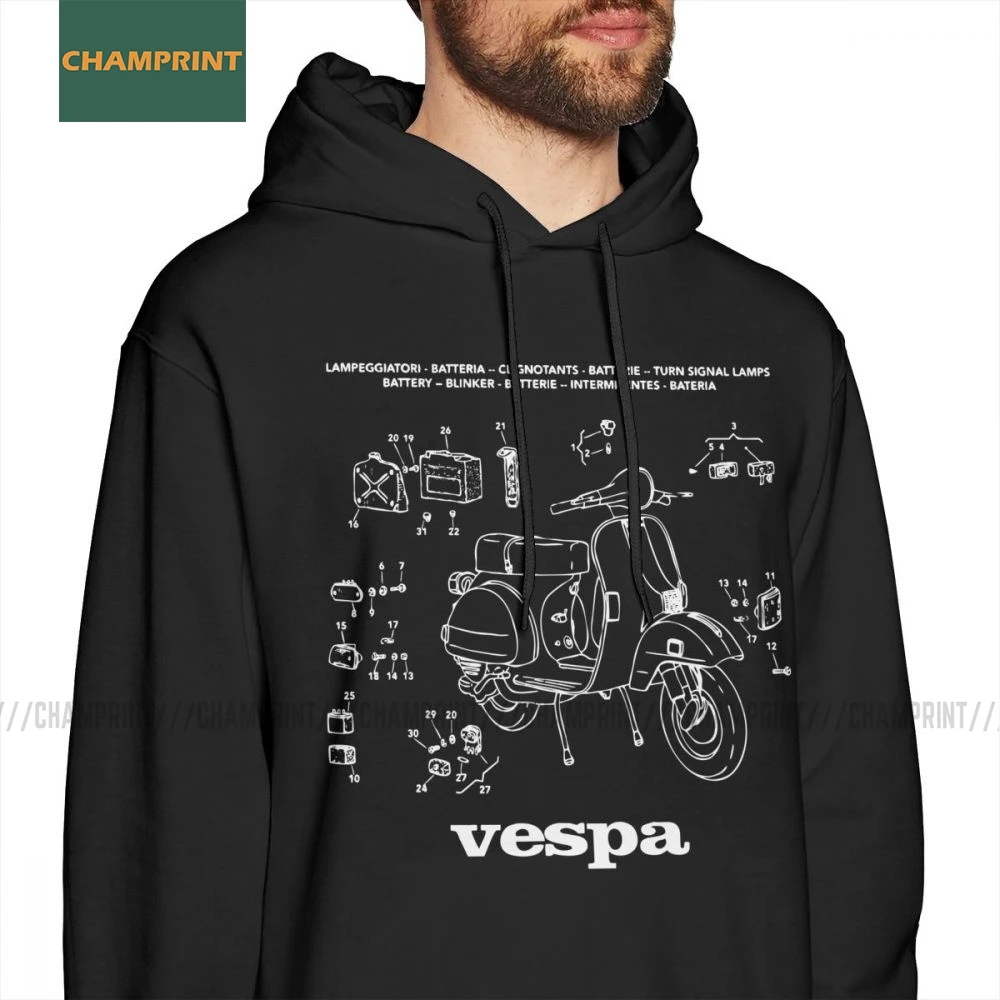 Vespa запчасти скутер Италия уникальный ретро мотоцикл велосипед толстовки