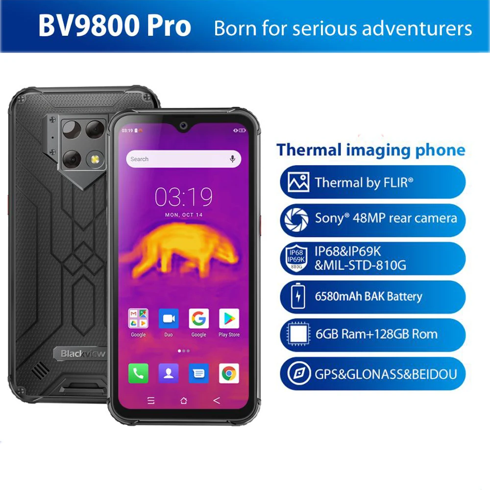 Blackview BV9800 Pro тепловизионный смартфон 6 ГБ + 128 Гб мобильный телефон Helio P70 Android 9.0