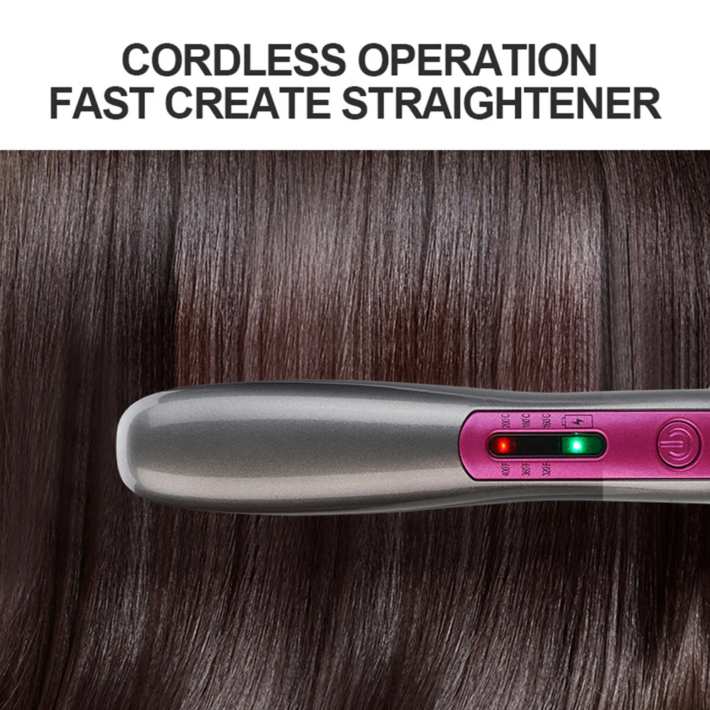 Профессиональный USB выпрямитель для волос переносной беспроводной с 3D